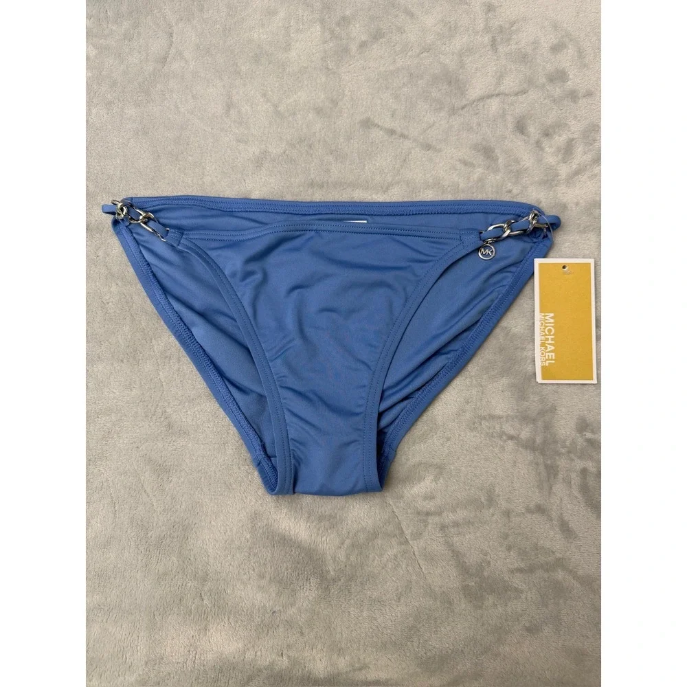 Michael Michael Kors chain-link Bikini Bottom Blue Detail $70 NEW